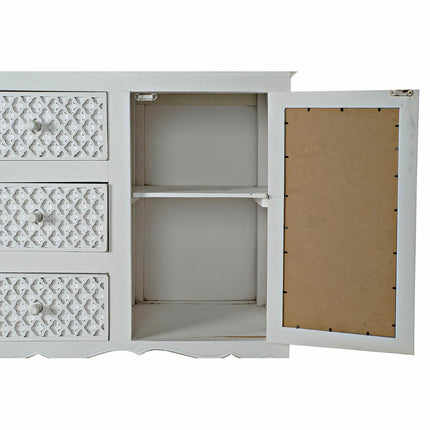 Anrichte DKD Home Decor Weiß Spiegel Mango-Holz (122 x 39 x 77 cm)