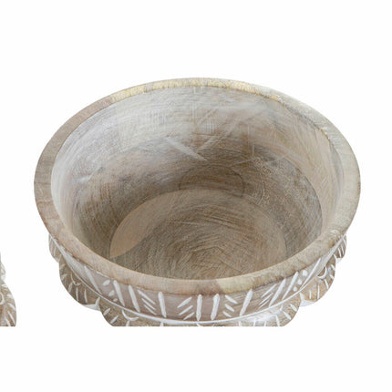 Tischdekoration DKD Home Decor 30,5 x 30,5 x 12,7 cm Hellbraun Kolonial (3 Stücke)