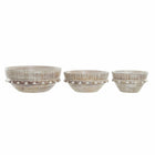 Tischdekoration DKD Home Decor 30,5 x 30,5 x 12,7 cm Hellbraun Kolonial (3 Stücke)