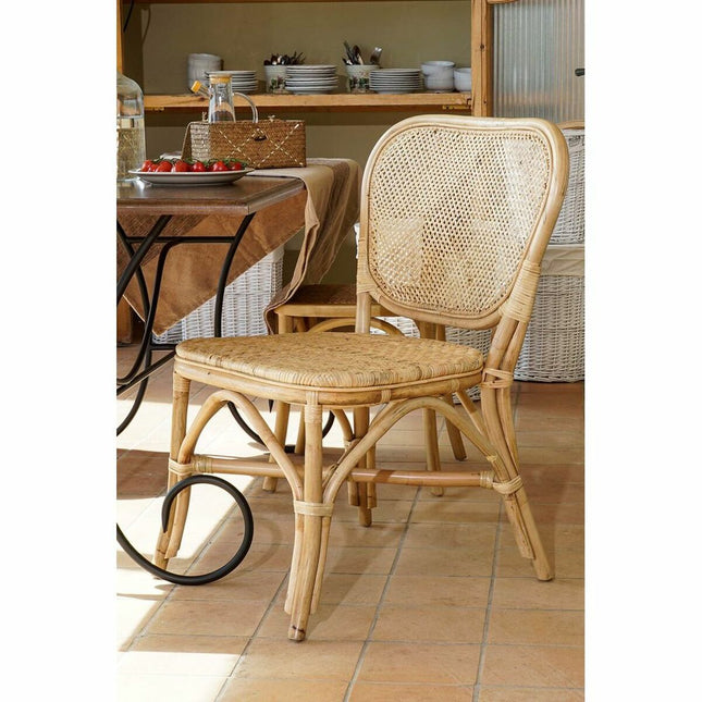 Esszimmerstuhl DKD Home Decor 8424001826933 Bunt natürlich Rattan 52 x 61 x 91 cm