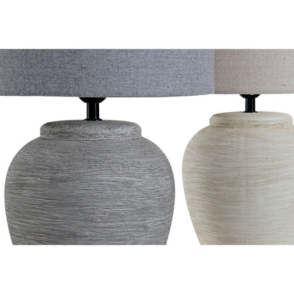 Tischlampe DKD Home Decor 28 x 28 x 44 cm Porzellan Grau Creme 220 V 50 W (2 Stück)