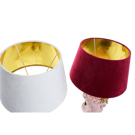 Tischlampe DKD Home Decor Rot Harz Hellrosa 220 V 50 W 30 x 30 x 49 cm (2 Stück)