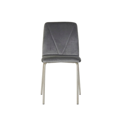 Esszimmerstuhl DKD Home Decor Grau Metall Polyester (44 x 46 x 90 cm)