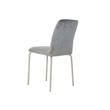 Esszimmerstuhl DKD Home Decor Grau Metall Polyester (44 x 46 x 90 cm)