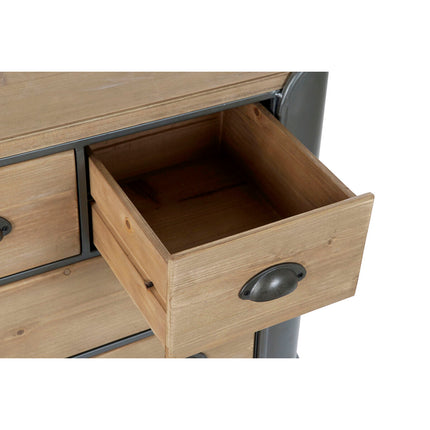 Kommode DKD Home Decor 97 x 37 x 79 cm Tanne natürlich Grau Metall Loft