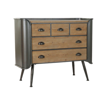 Kommode DKD Home Decor 97 x 37 x 79 cm Tanne natürlich Grau Metall Loft