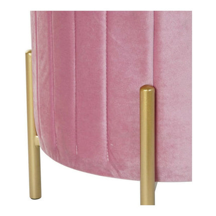 Fußstütze DKD Home Decor 8424001829828 44 x 44 x 46 cm Rosa Gold Metall Samt Velvet