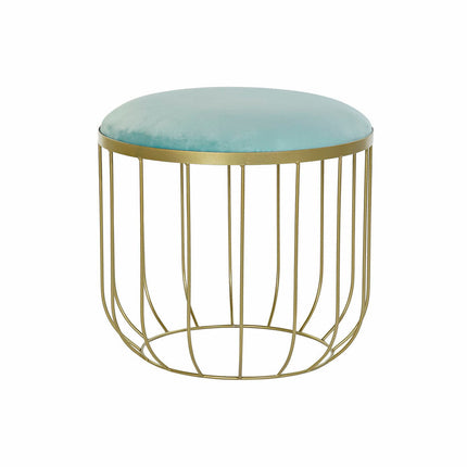 Fußstütze DKD Home Decor 8424001830411 Gold Metall Samt Himmelsblau (46 x 46 x 43 cm)