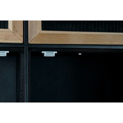 Schrank DKD Home Decor Schwarz Holz Metall Kristall (80 x 35 x 180 cm)