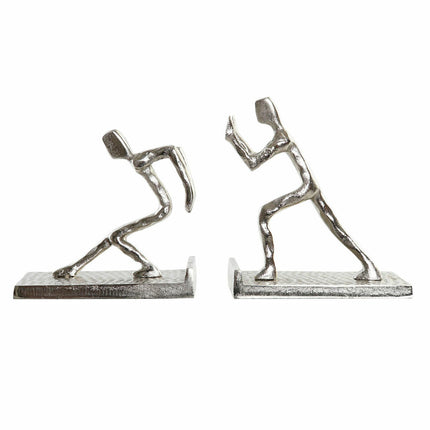 Bogstøtte DKD Home Decor 16 x 8,4 x 15 cm Aluminium Moderne Männer