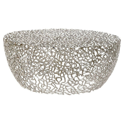 Beistelltisch DKD Home Decor 76 x 76 x 33 cm Silberfarben Aluminium