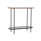Konsole DKD Home Decor Schwarz Holz Kristall Eisen (90 x 30 x 80 cm)