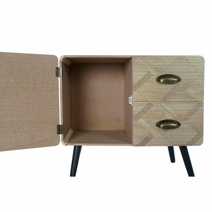 Schubladenschrank DKD Home Decor natürlich Schwarz MDF (60 x 30 x 56 cm)
