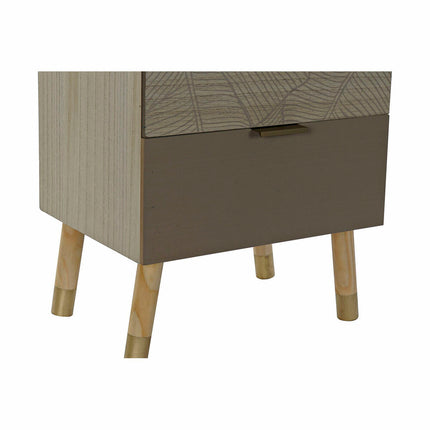 Schubladenschrank DKD Home Decor natürlich Gold Holz MDF Boho Pflanzenblatt (42 x 33 x 86 cm)