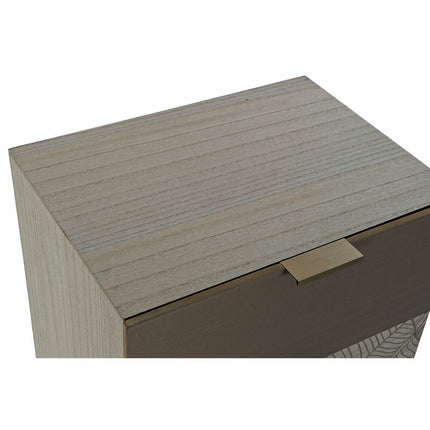 Schubladenschrank DKD Home Decor natürlich Gold Holz MDF Boho Pflanzenblatt (42 x 33 x 86 cm)