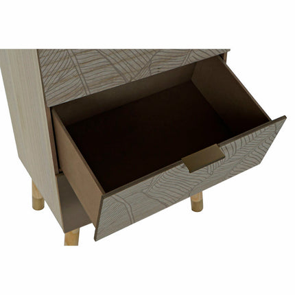 Schubladenschrank DKD Home Decor natürlich Gold Holz MDF Boho Pflanzenblatt (42 x 33 x 86 cm)