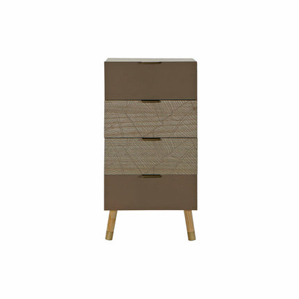 Schubladenschrank DKD Home Decor natürlich Gold Holz MDF Boho Pflanzenblatt (42 x 33 x 86 cm)