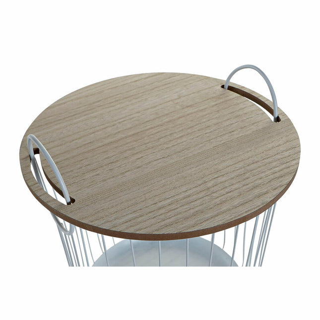 Satz mit 2 Tischen DKD Home Decor 43 x 43 x 46 cm natürlich Weiß Eisen Holz MDF