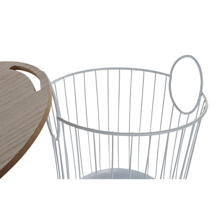 Satz mit 2 Tischen DKD Home Decor 43 x 43 x 46 cm natürlich Weiß Eisen Holz MDF