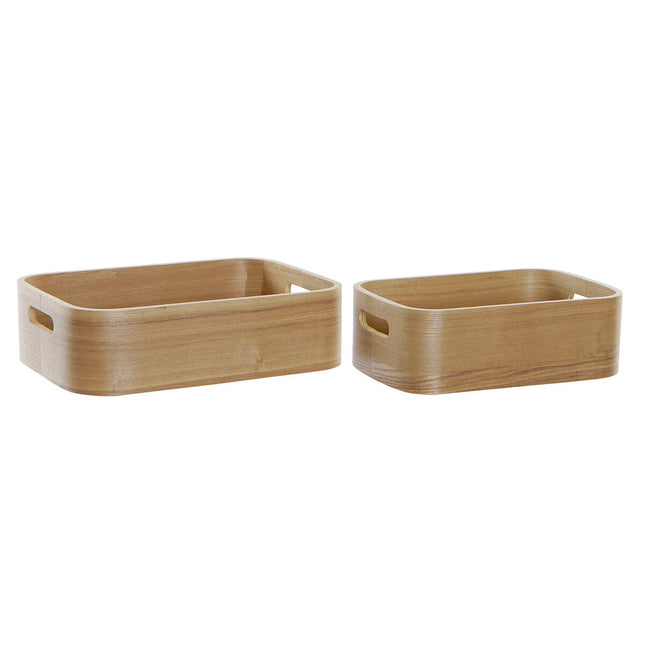 Set dekorativer Karten DKD Home Decor Scandi Holz MDF (35,5 x 25 x 10 cm)