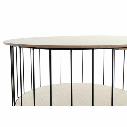 Beistelltisch DKD Home Decor natürlich Schwarz MDF Eisen (49 x 49 x 51,5 cm)