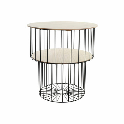 Beistelltisch DKD Home Decor natürlich Schwarz MDF Eisen (49 x 49 x 51,5 cm)