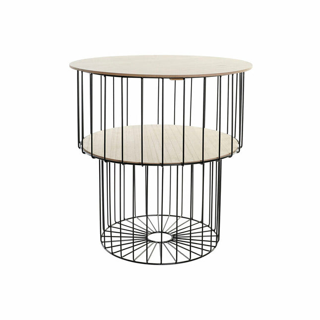 Beistelltisch DKD Home Decor natürlich Schwarz MDF Eisen (49 x 49 x 51,5 cm)