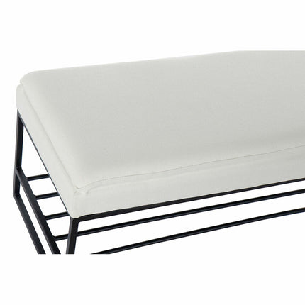 Bettfußbank DKD Home Decor Schwarz Beige Polyester Eisen (80 x 36 x 35 cm)