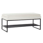Bettfußbank DKD Home Decor Schwarz Beige Polyester Eisen (80 x 36 x 35 cm)