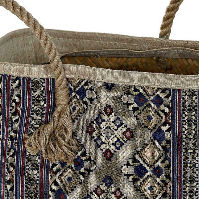 Korb DKD Home Decor Baumwolle Faser Boho (2 pcs)