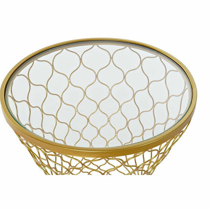 Beistelltisch DKD Home Decor Kristall Gold Metall (46 x 46 x 65 cm)