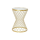 Beistelltisch DKD Home Decor Kristall Gold Metall (46 x 46 x 65 cm)