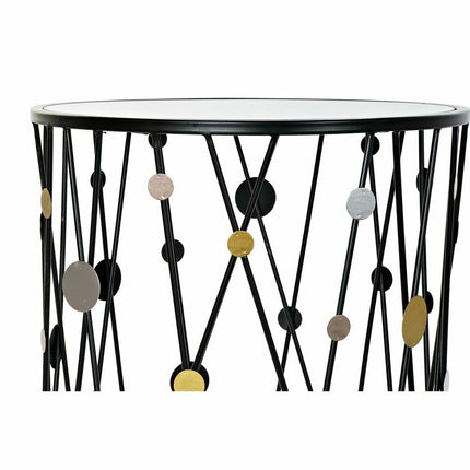 2nd-Set Tischchen DKD Home Decor Spiegel Silberfarben Schwarz Gold Metall (46 x 46 x 59,5 cm)