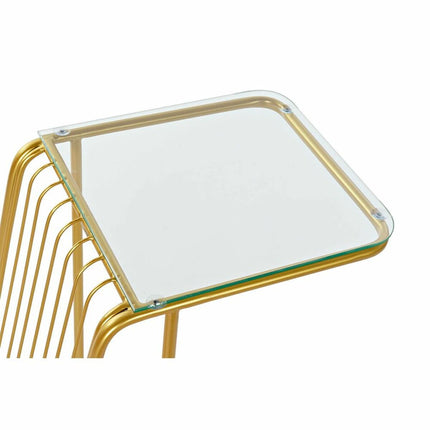 Tisch mit integriertem Zeitungsständer DKD Home Decor 46,5 x 30 x 61 cm Kristall Gold Metall