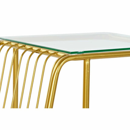 Tisch mit integriertem Zeitungsständer DKD Home Decor 46,5 x 30 x 61 cm Kristall Gold Metall