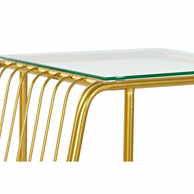 Tisch mit integriertem Zeitungsständer DKD Home Decor 46,5 x 30 x 61 cm Kristall Gold Metall