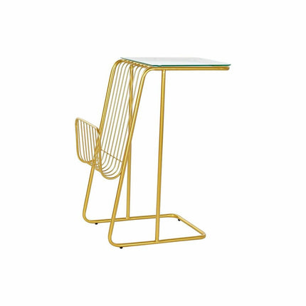 Tisch mit integriertem Zeitungsständer DKD Home Decor 46,5 x 30 x 61 cm Kristall Gold Metall