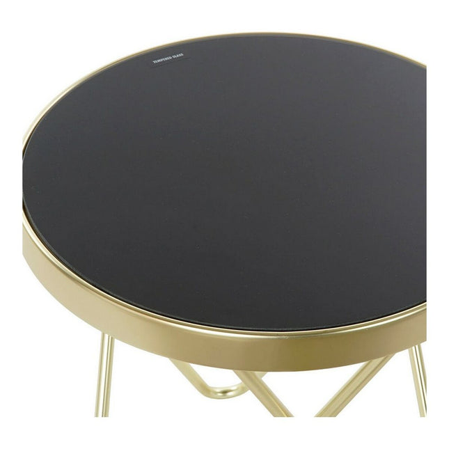 Beistelltisch DKD Home Decor 8424001835096 Kristall Schwarz Gold Stahl (42 x 42 x 46 cm)