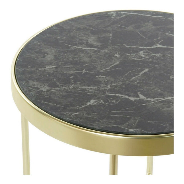 Beistelltisch DKD Home Decor 8424001835133 Kristall Schwarz Gold Stahl Marmor (42 x 42 x 46 cm)