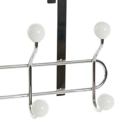 Jackenaufhänger für Türen DKD Home Decor 8424001835249 44 x 12 x 20 cm aus Keramik Silberfarben Metall Weiß