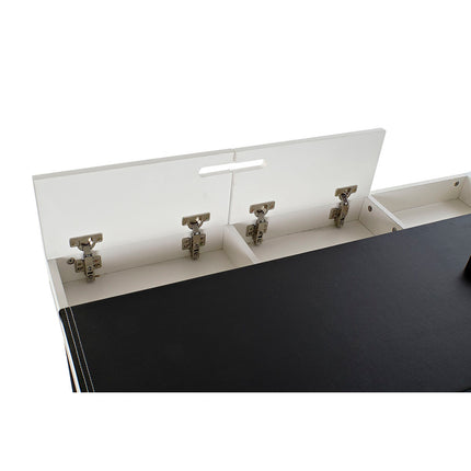 Schreibtisch DKD Home Decor Schwarz Metall MDF Weiß PU (110 x 55 x 76 cm)