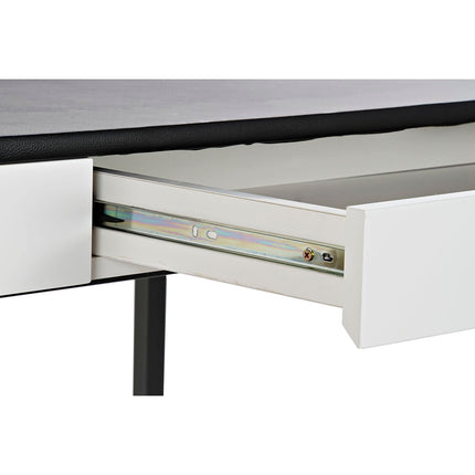 Schreibtisch DKD Home Decor Schwarz Metall MDF Weiß PU (110 x 55 x 76 cm)