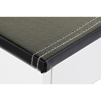 Schreibtisch DKD Home Decor Schwarz Metall MDF Weiß PU (110 x 55 x 76 cm)
