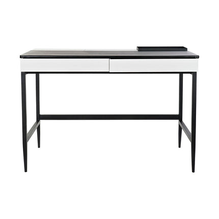 Schreibtisch DKD Home Decor Schwarz Metall MDF Weiß PU (110 x 55 x 76 cm)