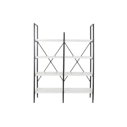 Regal DKD Home Decor Schwarz Metall Weiß 4 Regale Holz MDF (110 x 30 x 150 cm)