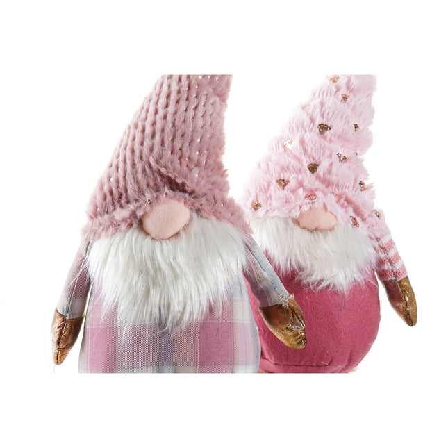 Weihnachtsschmuck DKD Home Decor Rosa Zwerg 17 x 12 x 50 cm (2 Stück)