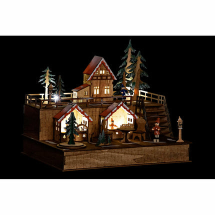 Weihnachtsschmuck DKD Home Decor Haus Holz (30 x 22,5 x 25,5 cm)