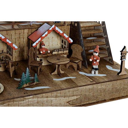 Weihnachtsschmuck DKD Home Decor Haus Holz (30 x 22,5 x 25,5 cm)