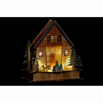 Weihnachtsschmuck DKD Home Decor Haus Holz (27 x 13,5 x 28 cm)