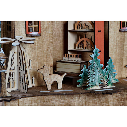 Weihnachtsschmuck DKD Home Decor Haus Holz (27 x 13,5 x 28 cm)